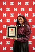 Batool Ibrahim, Fulfilling the Dream award winner poses with her award. MLK Commemorative Celebratio