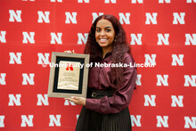 Batool Ibrahim, Fulfilling the Dream award winner poses with her award. MLK Commemorative Celebratio