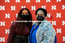 Batool Ibrahim, Fulfilling the Dream award winner poses with Gwen Combs of the Office of Diversity a
