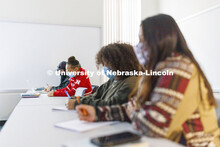Students listen and take notes during Jordan Charlton’s class, ETHN 100 - Introduction to Ethnic S
