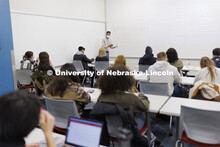 Jordan Charlton discusses with his class during the ETHN 100 - Introduction to Ethnic Studies course