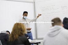 Jordan Charlton discusses with his class during the ETHN 100 - Introduction to Ethnic Studies course