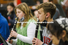 The Symphonic Band class conducted by Tony Falcone rehearses Monday afternoon in a Kimball Recital H