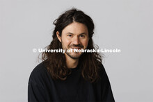 Studio portrait of Joseph Holmes, Art Fabrication Space Manager, School of Art, Art History and Desi
