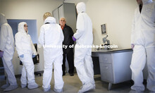 Assistant Professor Larry Barksdale discusses the evidence collection with students at the beginning
