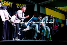 Students dance to the music of Live Lyve. The Nebraska East Union was the site for Rwanda Night: Lan