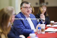 Heath Tuttle, Chief Information Officer, talks with the group. Chancellor’s group discussing N2025