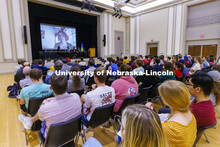 Olha Tytarenko, an Associate Professor of Practice in Ukrainian Studies, spoke to the audience via z