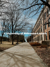 South view of Burnett Hall. City Campus. March 3, 2022. 