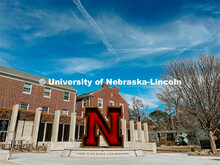 The Value of the N sculpture outside of the Wick Alumni Center on City Campus. March 3, 2022. 