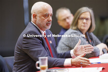 Charles Stoltenow, Dean of the Cooperative Extension Division, talks with the group. Chancellor’s 