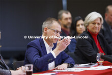 Mark Button, Dean of the College of Arts and Sciences, talks with the group. Chancellor’s group di