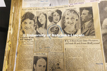A scrapbook is on display from the Ruth Etting Archives. Etting, a native of David City, Nebraska, w
