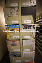 LPs in the music library stacks. Anita Breckbill, professor, oversees the Hixon-Lied School of Fine 