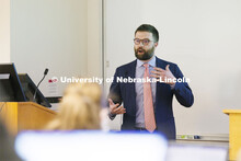 Professor James Tierney addresses his class. Nebraska Law Photo shoot. March 21, 2022. 