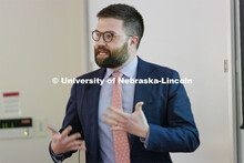 Professor James Tierney addresses his class. Nebraska Law Photo shoot. March 21, 2022. 