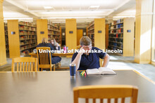 Students studying in the law library. Nebraska Law Photo shoot. March 21, 2022. 