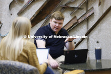 Students studying in the law library. Nebraska Law Photo shoot. March 21, 2022. 