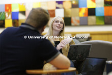Students studying in the law library. Nebraska Law Photo shoot. March 21, 2022. 
