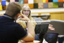 Students studying in the law library. Nebraska Law Photo shoot. March 21, 2022. 