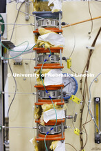 Distillation tower in Hunter Flodman’s UO Lab. College of Engineering photo shoot. March 22, 2022.