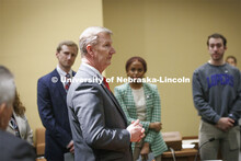 NU President Ted Carter welcomes the crowd to the fifth annual “I Love NU” advocacy event at the