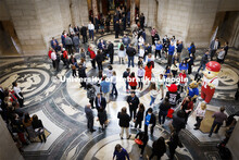 The day ended with participants mingling in the rotunda to meet with state senators and take photos 