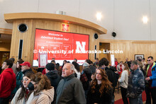 Students check in at the Van Brunt Visitor’s Center and pick up free swag. Admitted Student Day is