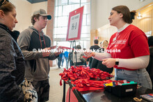 Students check in at the Van Brunt Visitor’s Center and pick up free swag. Admitted Student Day is