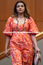 Students walk across the runway wearing designs from local independent retailers during the Global G