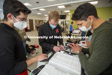 University of Nebraska students (from left) Ricardo Gato Gil, Chandler Brock and Eduardo Mendoza sol