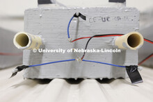 Chungwook Sim’s Macrocell Corrosion Testing Setup. An electrical current is measured through a blo