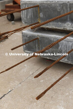Chungwook Sim’s Macrocell Corrosion Testing Setup. An electrical current is measured through a blo