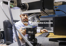 Work in Fadi Alsaleem’s lab in PKI. College of Engineering photo shoot at Peter Kiewit Institute i