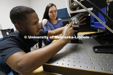 Work in Fadi Alsaleem’s lab in PKI. College of Engineering photo shoot at Peter Kiewit Institute i