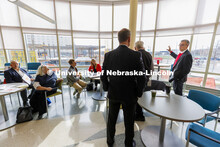 Chancellor Ronnie Green talks about the development of the northeast corner of city campus while on 