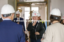 Regent Tim Clare asks a question of College of Education and Human Sciences Dean Sherri Jones during
