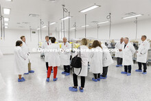 Amanda Ramer-Tait answers questions as the Board of Regents tours the Nebraska Gnotobiotic Mouse Pro