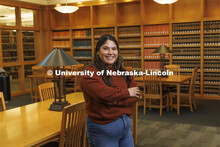 Individual students pictured in the Schmid Law Library. College of Law photo shoot. April 20, 2022. 