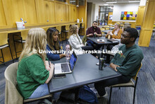 Law students socializing. College of Law photo shoot. April 20, 2022. 