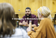 Law students socializing. College of Law photo shoot. April 20, 2022. 