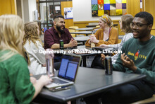 Law students socializing. College of Law photo shoot. April 20, 2022. 