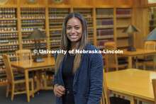 Individual students pictured in the Schmid Law Library. College of Law photo shoot. April 20, 2022. 