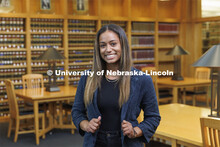 Individual students pictured in the Schmid Law Library. College of Law photo shoot. April 20, 2022. 