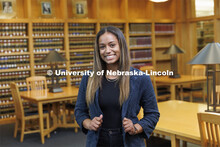 Individual students pictured in the Schmid Law Library. College of Law photo shoot. April 20, 2022. 