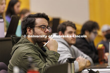 Students listening to a lecture. College of Law photo shoot. April 20, 2022. 
