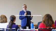 Chancellor Ronnie Green kicks off the N2025 Strategic Plan Listening Session in the Nebraska Union. 
