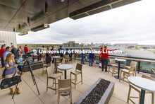 The view from the 6th floor lounge overlooks NIC and downtown Lincoln. Ribbon cutting for the new Sc