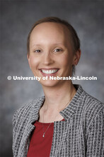 Studio portrait of Karly Black, Engagement Zone Coordinator, Nebraska Extension. Portraits of Extens