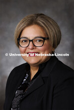 Studio portrait of Maria Cantu Hines, Assistant Education Educator. Portraits of Extension, IANR and